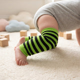 Wrapables Colorful Baby Leg Warmers - Stripes Green & Black