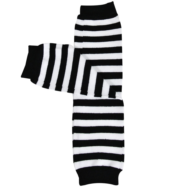 Wrapables Colorful Baby & Toddler Leg Warmers, Thin Stripes Black & White