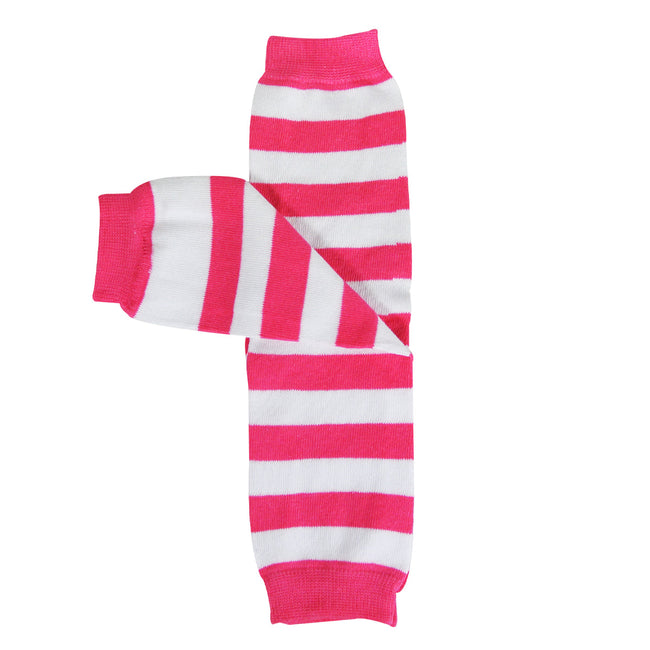 Wrapables Colorful Baby & Toddler Leg Warmers, Stripes Pink & White