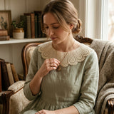 Wrapables Crochet Lace Cream Collar