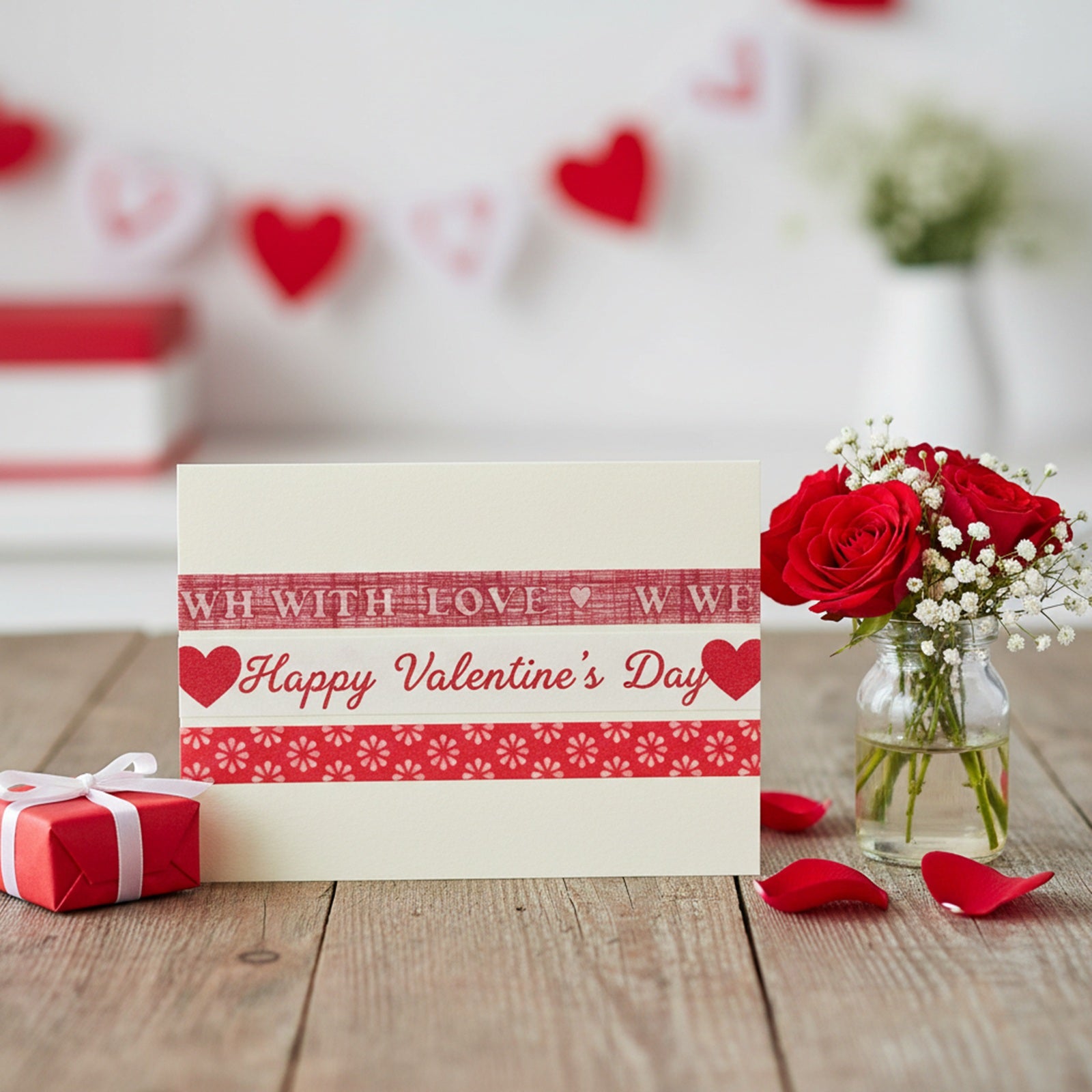 Wrapables Red Love Japanese Washi Masking Tape (Set of 3)