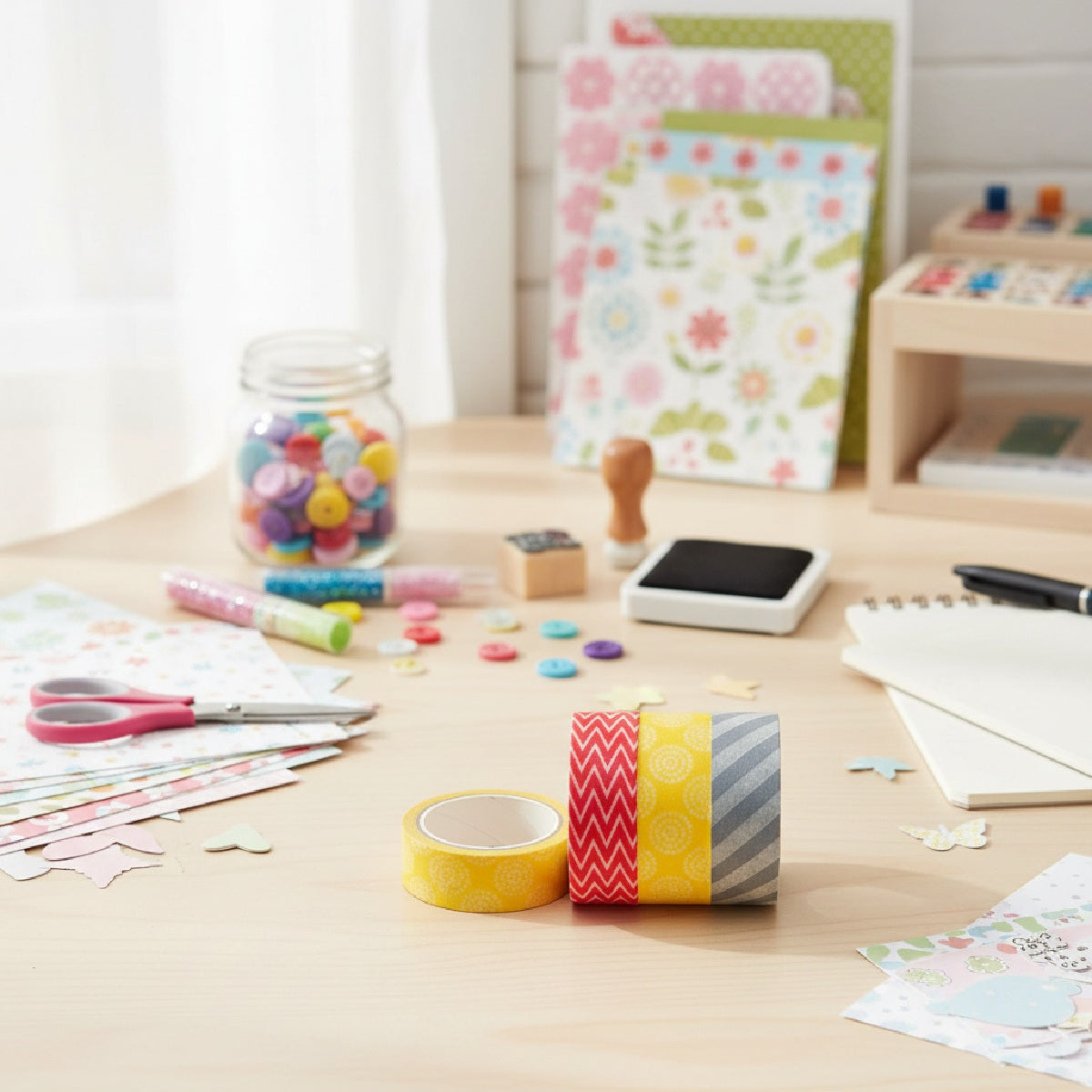 Wrapables Busy Patterns Japanese Washi Masking Tape (Set of 3)