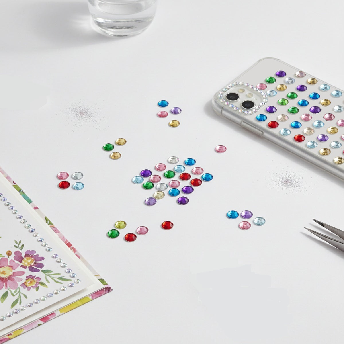 4mm Multi-Color Crystal Diamond Sticker Adhesive Rhinestone, 846pcs