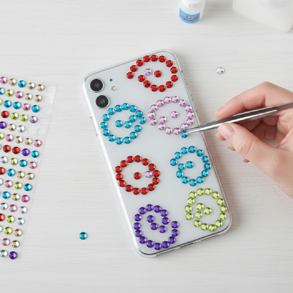 4mm Multi-Color Crystal Diamond Sticker Adhesive Rhinestone, 846pcs