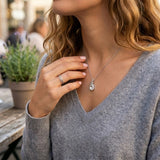 Wrapables Elegant Teardrop Crystal Pendant Necklace