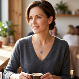 Wrapables Crystal Teardrop Pendant Necklace and Stud Earrings Jewelry Set