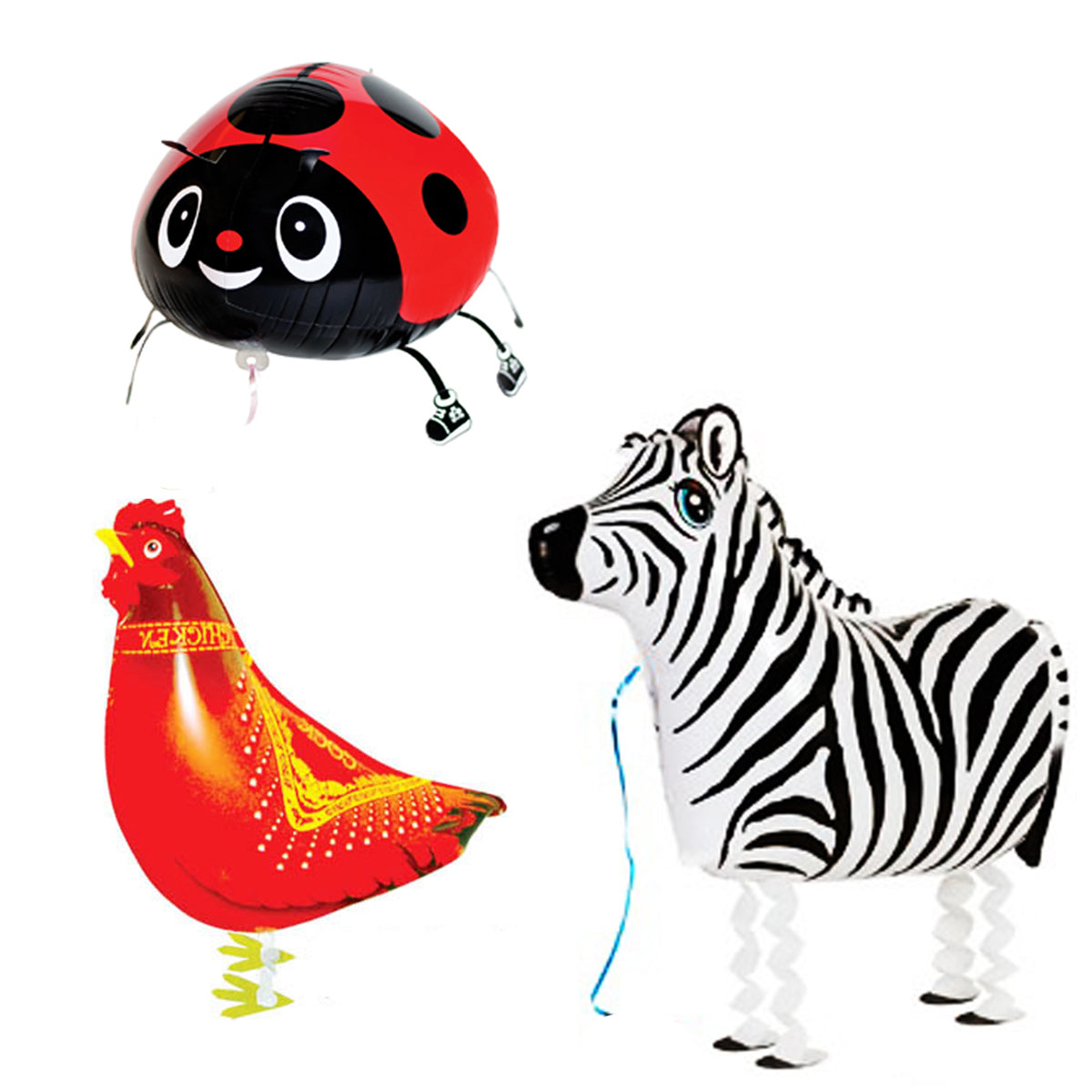Wrapables Walking Animal Pet Balloons, Set of 3