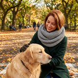 Wrapables Solid Color Warm Winter Knit Infinity Scarf, Gray