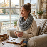 Wrapables Solid Color Warm Winter Knit Infinity Scarf, Gray