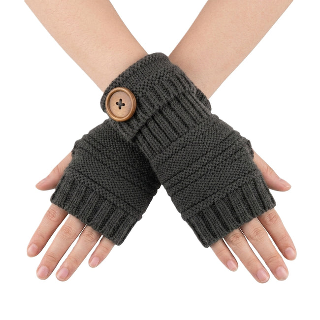 Wrapables Fingerless Gloves with Button Accent