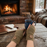 Wrapables Fingerless Gloves with Button Accent