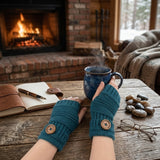 Wrapables Fingerless Gloves with Button Accent