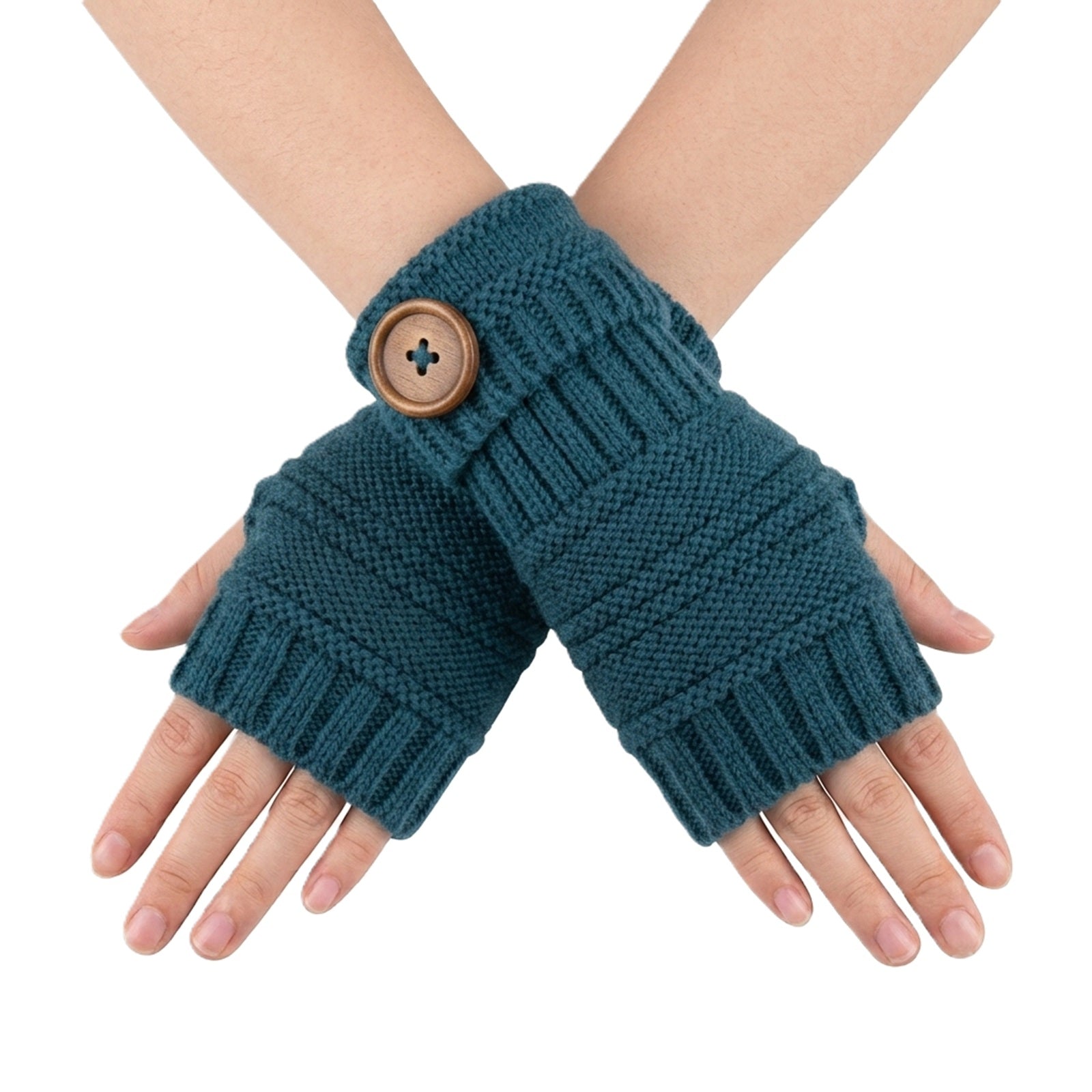 Wrapables Fingerless Gloves with Button Accent