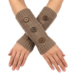 Wrapables Button Accented Knit Arm Warmers, Black