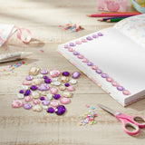 Wrapables Acrylic Self Adhesive Crystal Gem Stickers, Purple/Pink/Gold (2pk)
