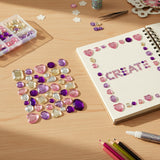 Wrapables Acrylic Self Adhesive Crystal Gem Stickers, Purple/Pink/Gold (2pk)