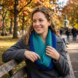 Wrapables Solid Color Warm Winter Knit Infinity Scarf, Teal/Blue