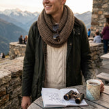 Wrapables Solid Color Warm Winter Knit Infinity Scarf, Brown
