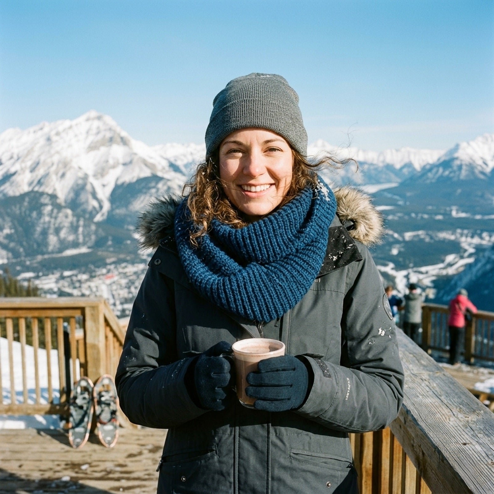 Wrapables Solid Color Warm Winter Knit Infinity Scarf, True Blue