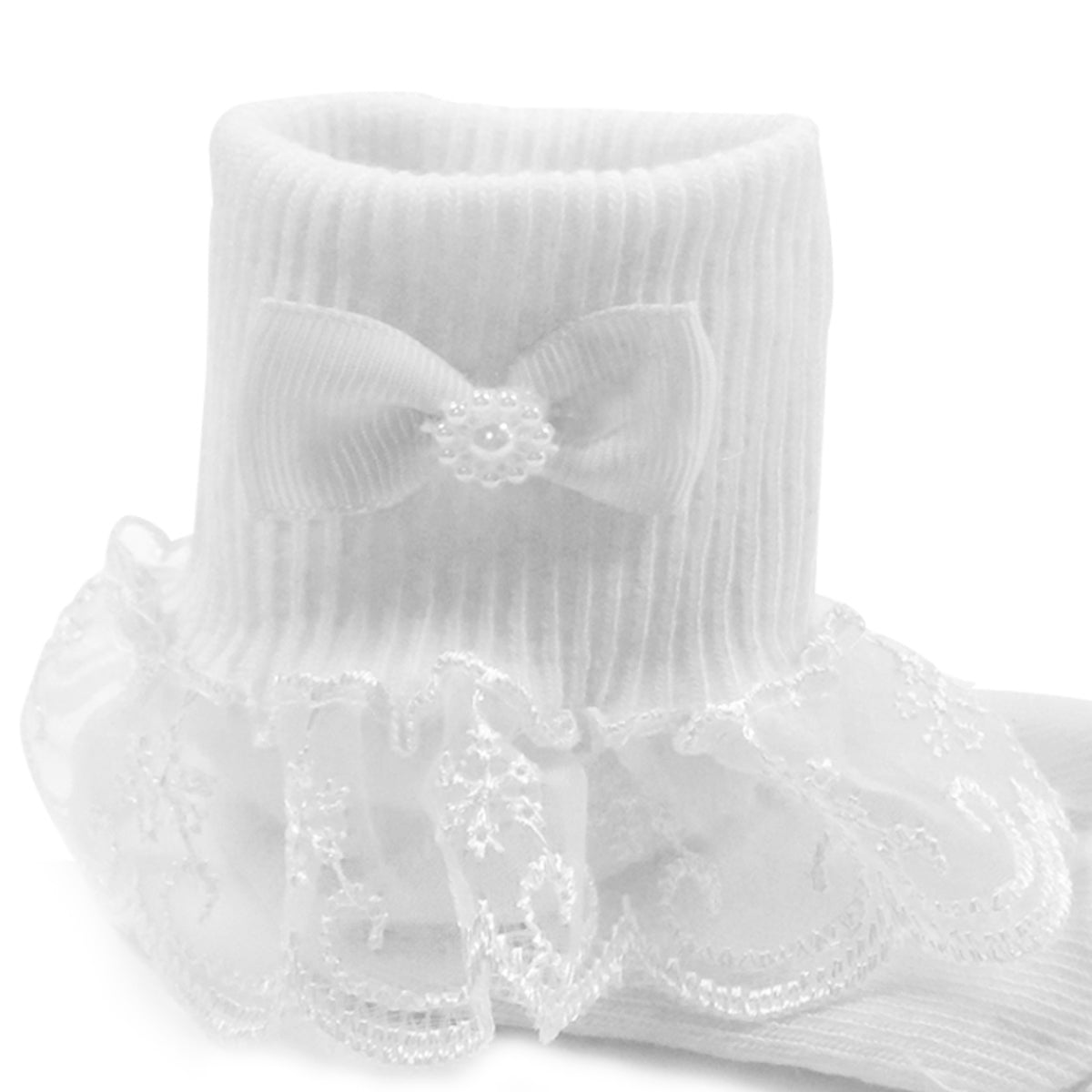 Wrapables Snowy Lace Ruffle Cuff Socks for Toddler Girl (Set of 5)