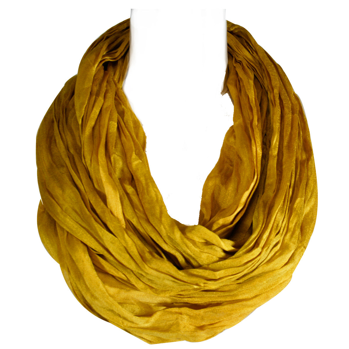 Wrapables Lightweight Silky Soft Infinity Loop Scarf, Gold Yellow