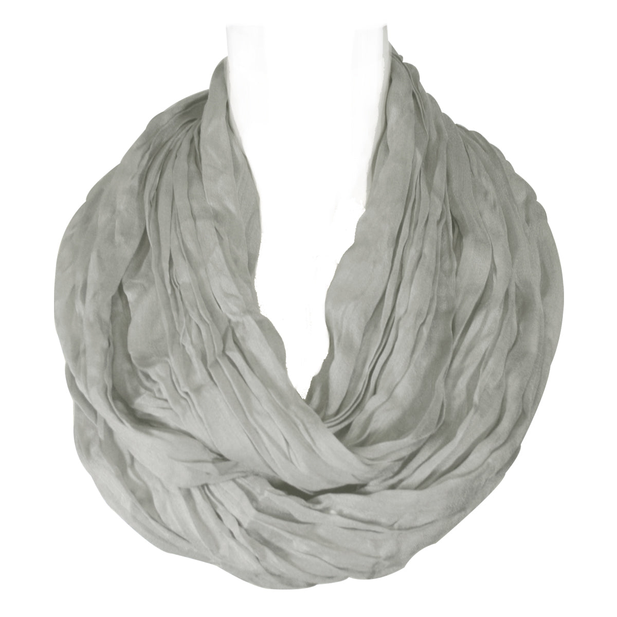 Wrapables Lightweight Silky Soft Infinity Loop Scarf, Silver Grey