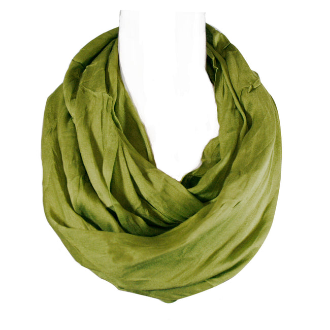 Wrapables Lightweight Silky Soft Infinity Loop Scarf, Olive