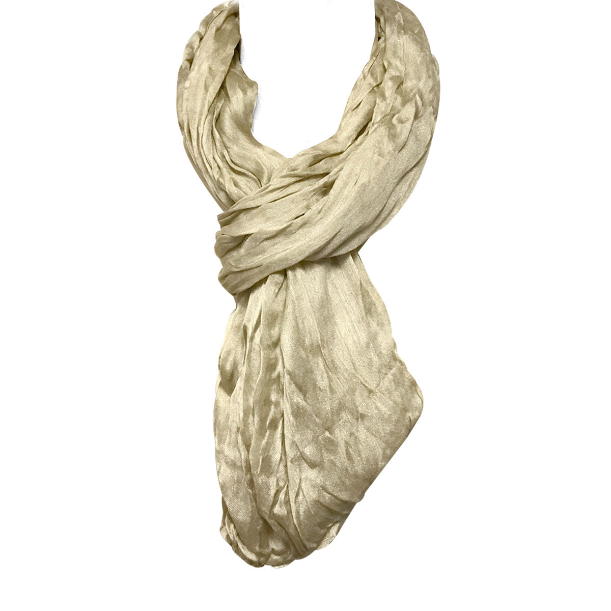 Wrapables Lightweight Silky Soft Infinity Loop Scarf, Cream