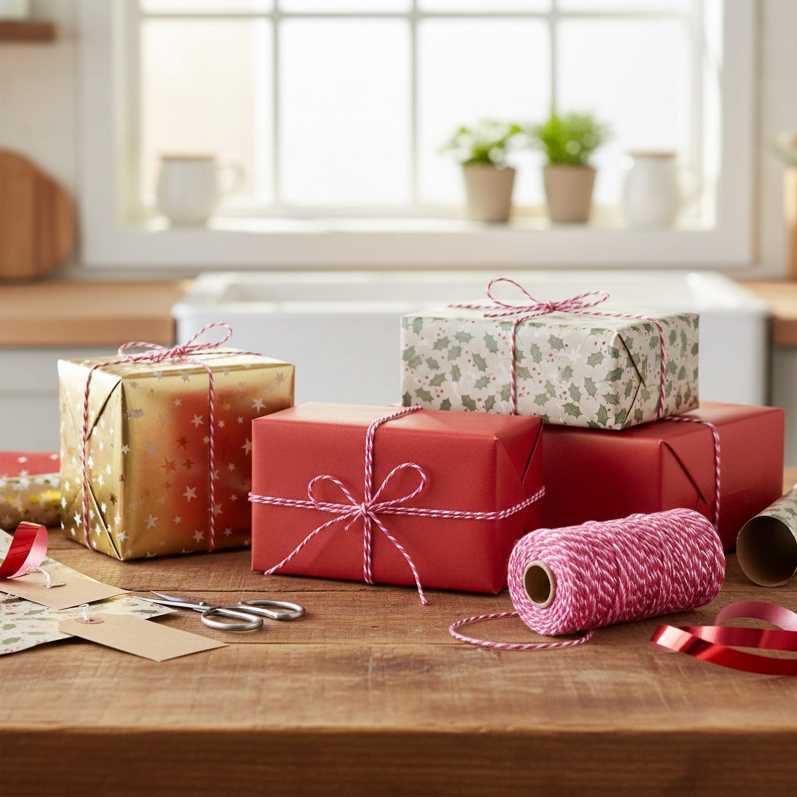 Wrapables Cotton Baker's Twine 12ply 110 Yard, Red and Hot Pink