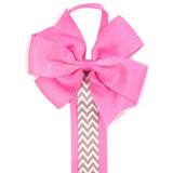 Wrapables Hair Clip and Hair Bow Holder, Hot Pink Chevron