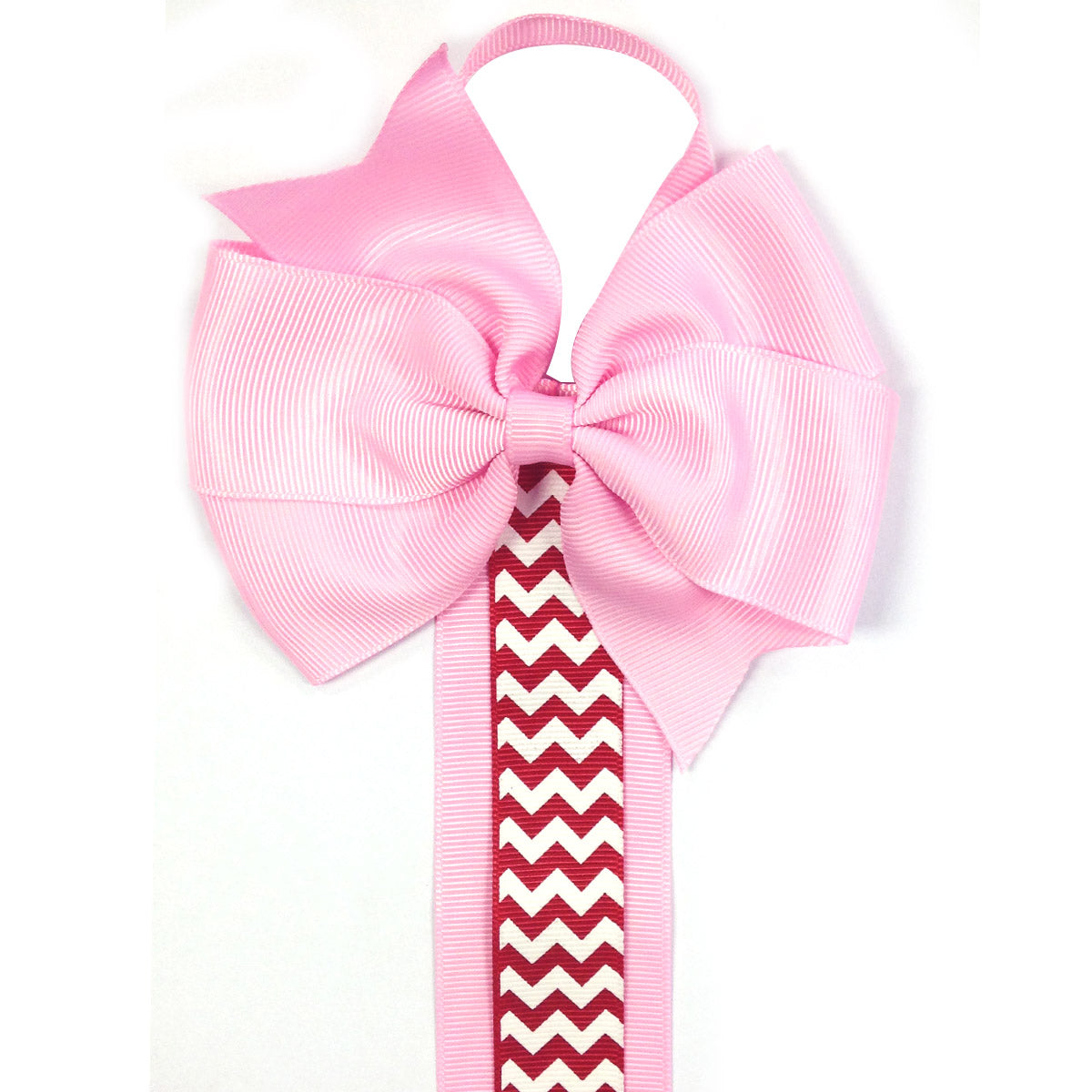 Wrapables Hair Clip and Hair Bow Holder, Pink Chevron