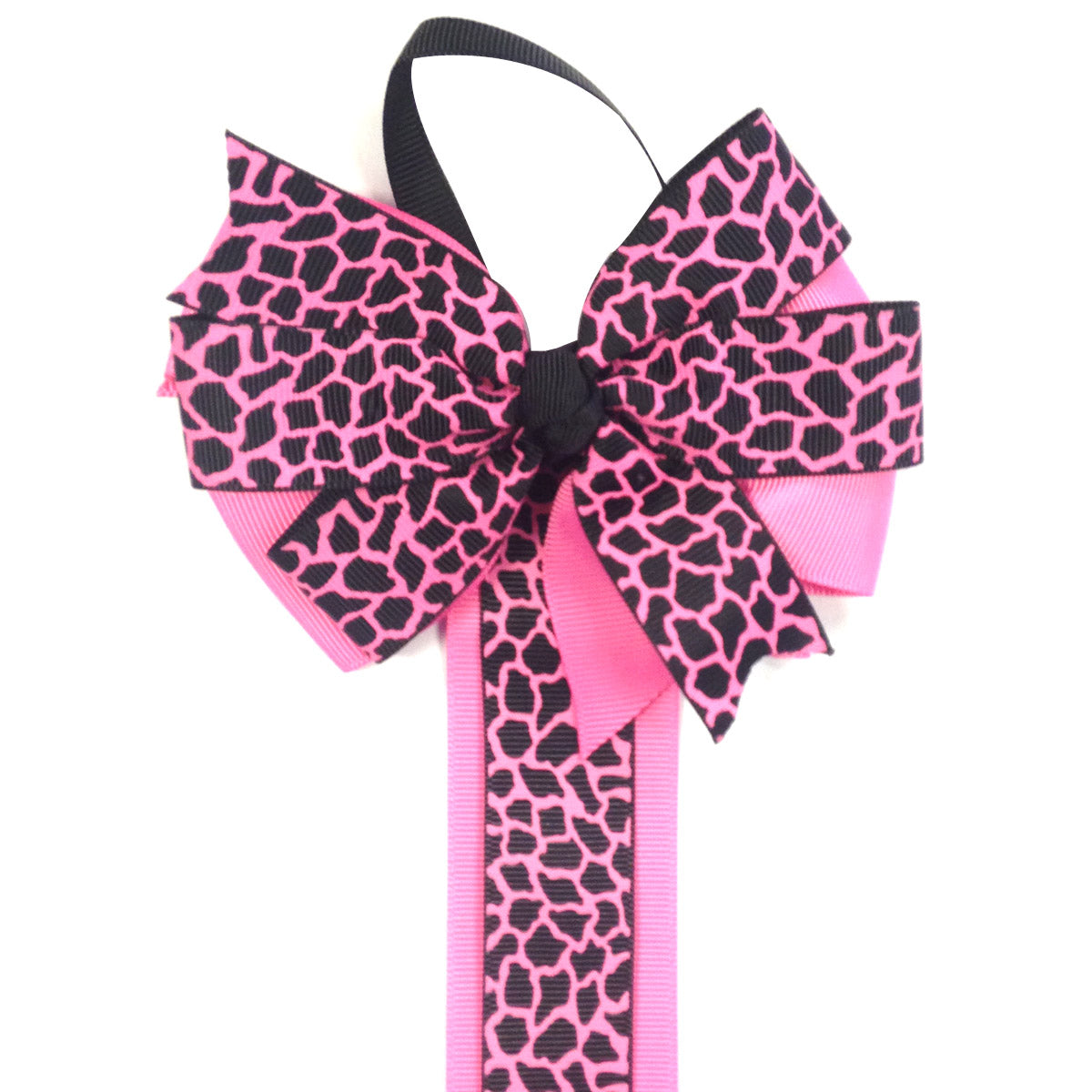 Wrapables Hair Clip and Hair Bow Holder, Hot Pink Leopard