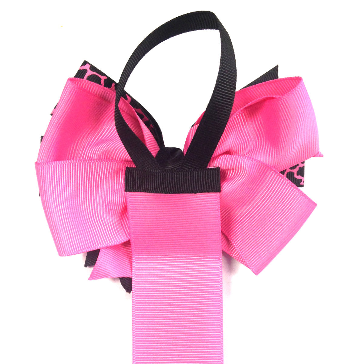 Wrapables Hair Clip and Hair Bow Holder, Hot Pink Leopard