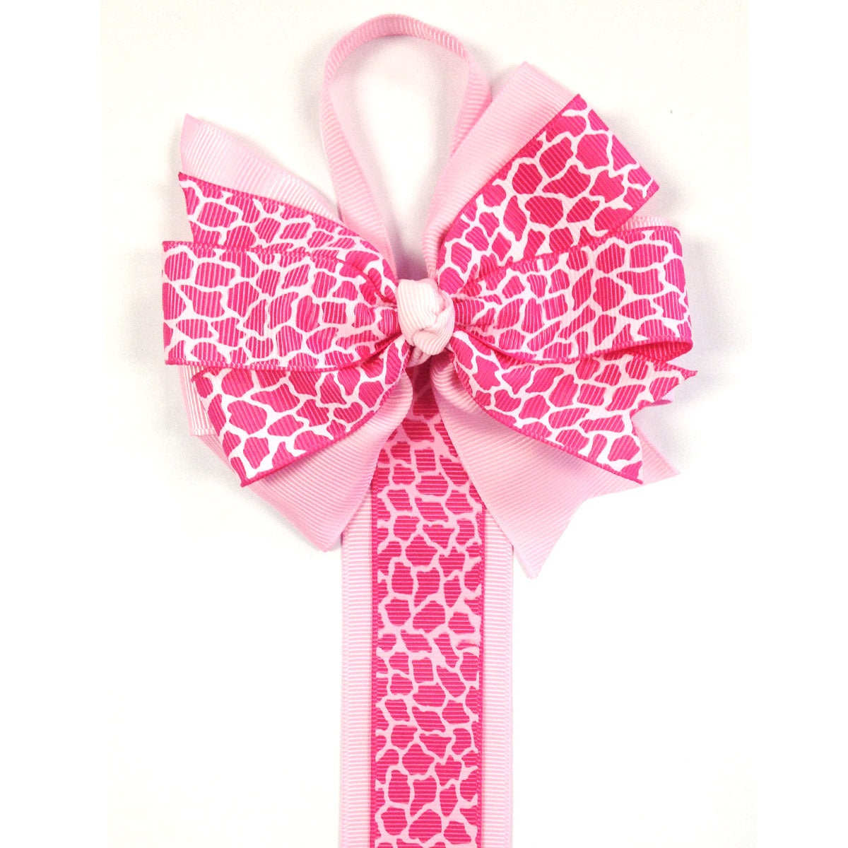 Wrapables Hair Clip and Hair Bow Holder, Pink Leopard