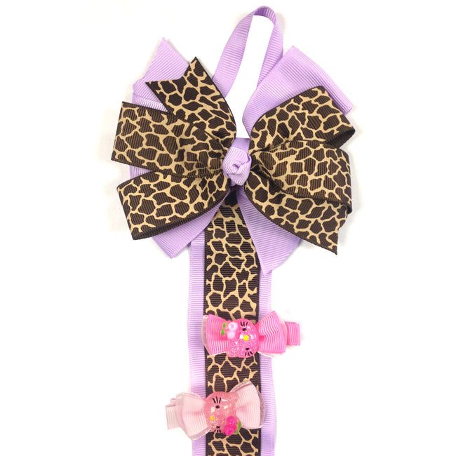 Wrapables Hair Clip and Hair Bow Holder, Purple Leopard