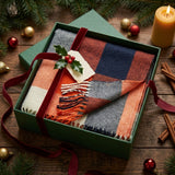 Wrapables Winter Warm Plaid Long Scarf Wrap, Orange