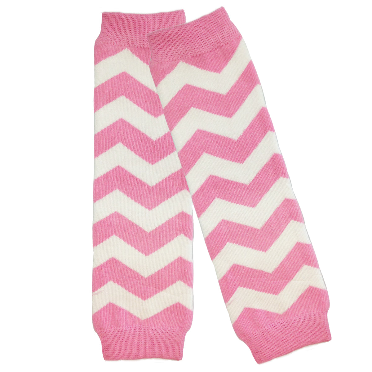 Wrapables Colorful Baby & Toddler Leg Warmers 1, Chevron Pink and White