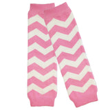 Wrapables Colorful Baby & Toddler Leg Warmers 1, Chevron Pink and White