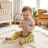 Wrapables Colorful Baby & Toddler Leg Warmers 1, Chevron Yellow and Grey