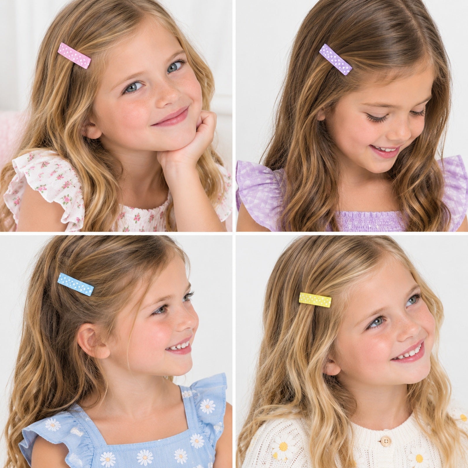 Wrapables Girls Ribbon Lined Alligator Clips (Set of 8)
