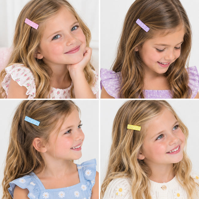 Wrapables Girls Ribbon Lined Alligator Clips (Set of 8)
