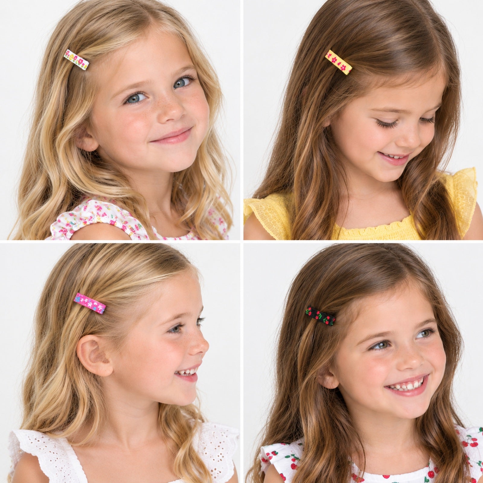 Wrapables Girls Ribbon Lined Alligator Clips (Set of 8)