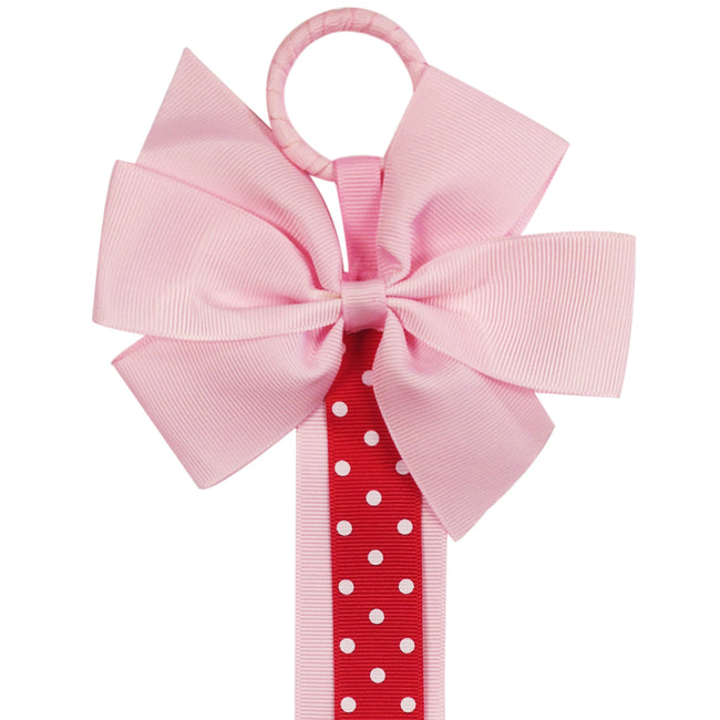 Wrapables Hair Clip and Hair Bow Holder, Pink Polka Dots