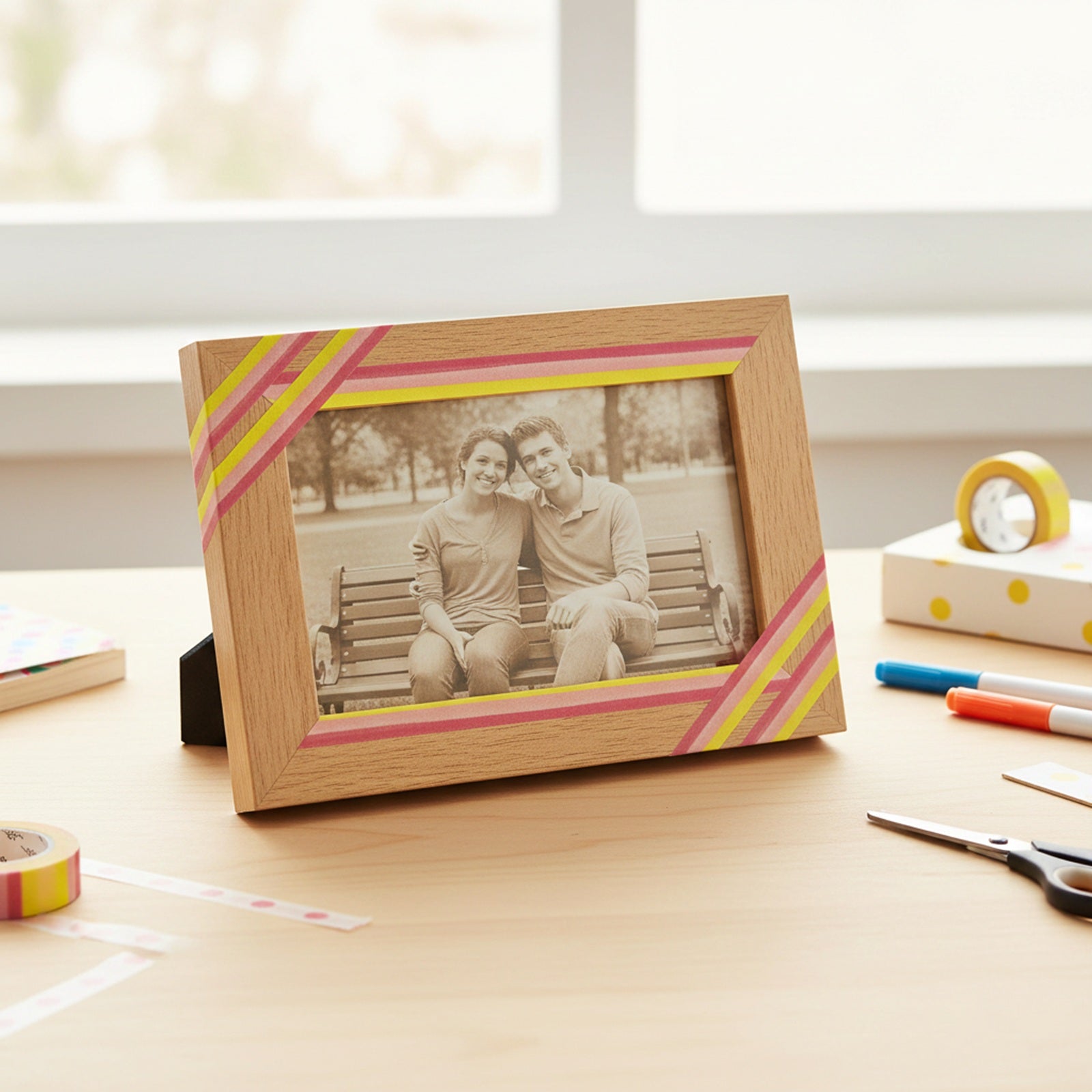 Wrapables Striped Washi Masking Tape, Sunset