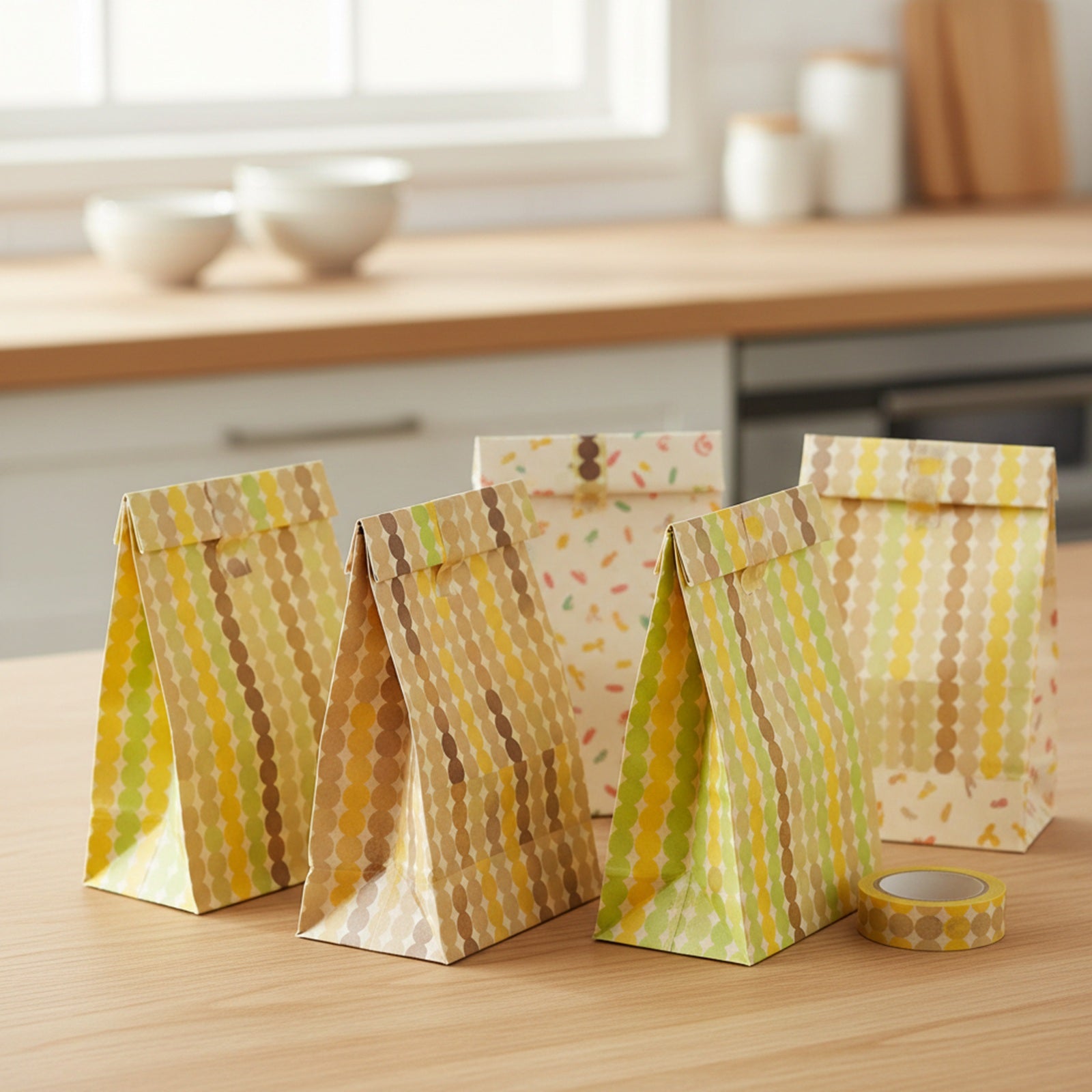 Wrapables Dotted Washi Masking Tape, Pineapple Express