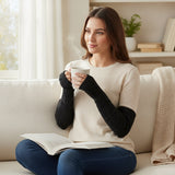 Wrapables Long Cable-Knit Arm Warmers Fingerless Gloves
