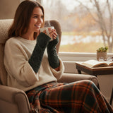 Wrapables Soft Cross-Knit Arm Warmers Fingerless Gloves