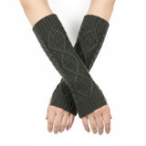 Wrapables Soft Cross-Knit Arm Warmers Fingerless Gloves