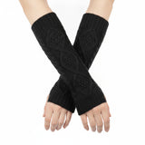 Wrapables Soft Cross-Knit Arm Warmers Fingerless Gloves