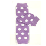 Wrapables Colorful Baby & Toddler Leg Warmers 1, Dots Lilac and White